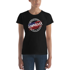 Wyandotte Michigan Downriver Flag Black Women's short sleeve t-shirt