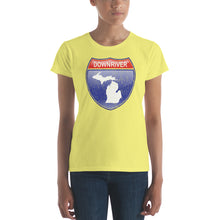 Textured Print Downriver Michigan Interstate Sign Women's short sleeve t-shirt (6 Colors)