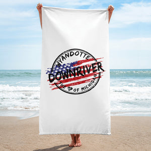 Wyandotte Michigan Downriver Flag Beach Towel