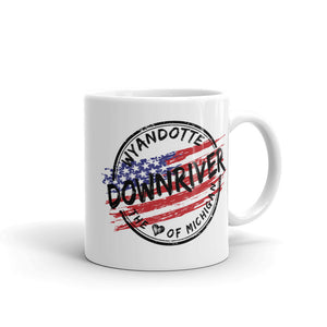 Wyandotte Michigan Downriver Flag Coffee Mug (2 Sizes)